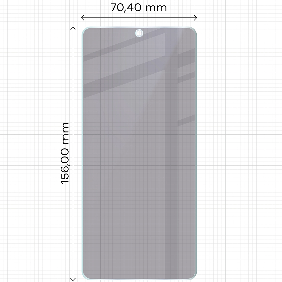 Wymiary szkła Bizon Hybrid Shadow do Xiaomi Poco X7 Pro